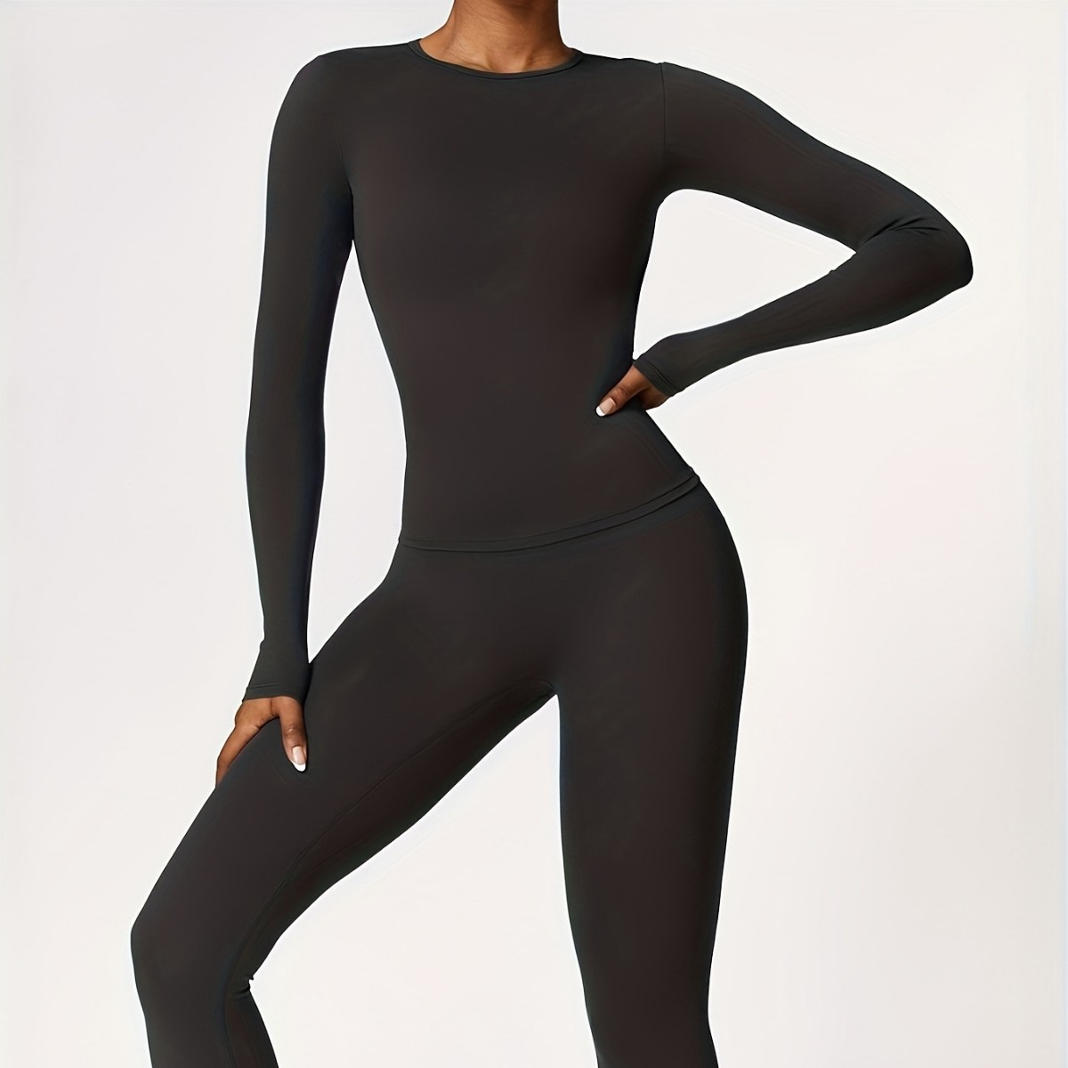 Winter Clothing Color - Tight-fitting yoga suit slim long-sleeved outdoor