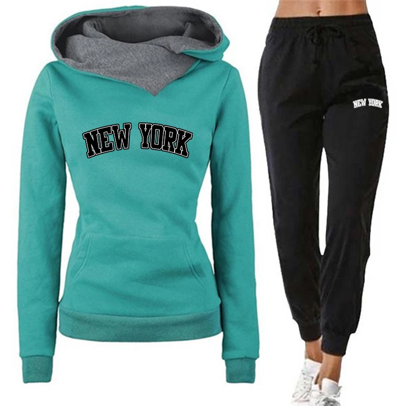 Winter Clothing New York - Autumn Winter Women's Hoodie Tracksuit New