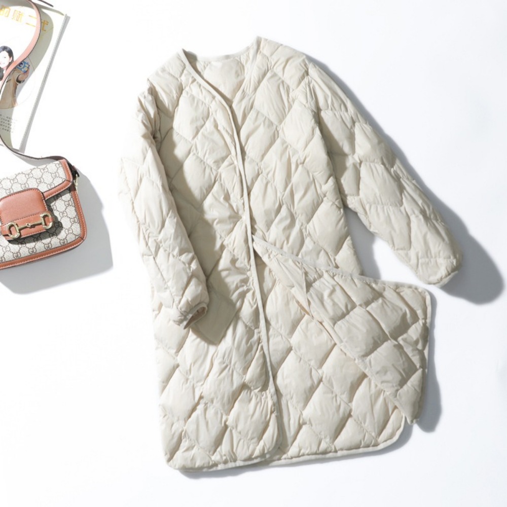 Puffer Jacket Women Down - 2024 New Warm O-neck Thin Parkas