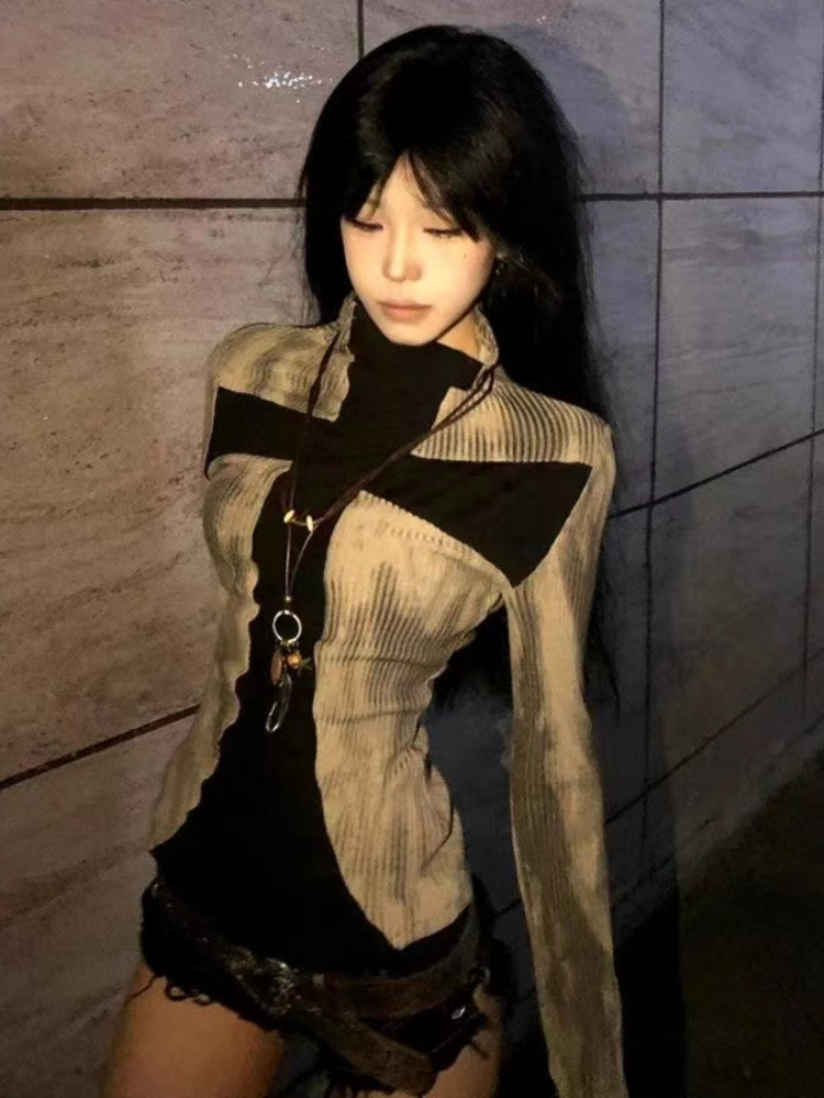 Winter Clothing Aesthetic - Japanese Vintage Y2k Tops Harajuku Retro