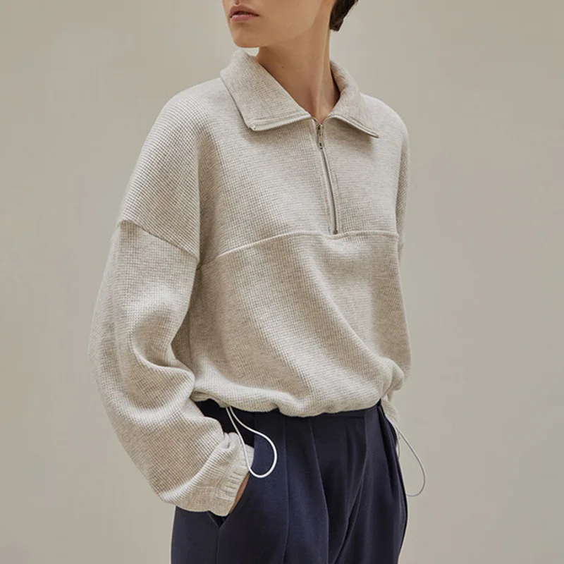 Cotton Waffle Zip Up Hoodies K - đánh giá và giá Winter Clothing Aesthetic