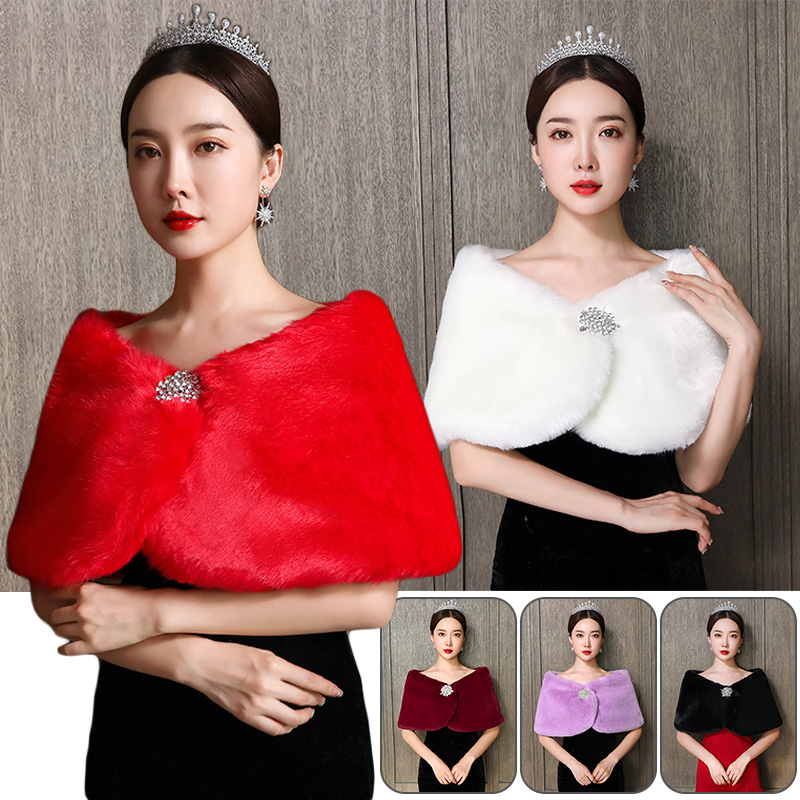 Phụ Nữ Cô Dâu Khăn Choàng Cưới - đánh giá và giá Winter Clothing Color
